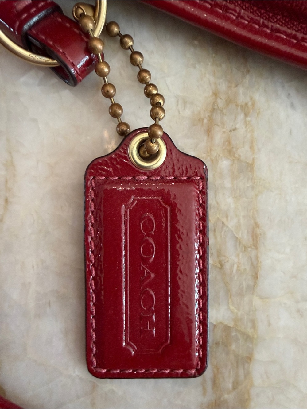 Coach Burgundy Leather Shoulder Bag with Gold Hardware - Picture 3 of 4